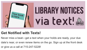 Get a text when your book is ready